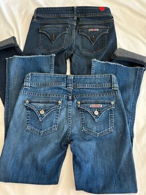 Hudson Jeans 2 Pair Bundle Size 28 Flare Raw Hem Mid Rise
